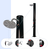 Solárna sprcha DELFINA, 20 l, čierna