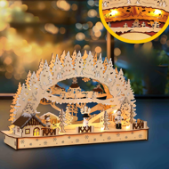 Vianočný LED oblúk CLEMENT, 45x12,5x28cm, prírodná hnedá