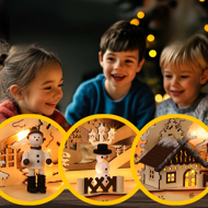 Vianočný LED oblúk CLEMENT, 45x12,5x28cm, prírodná hnedá