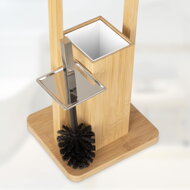 Bambusový stojan na WC kefu a papier, 24,5x20x83cm, hnedá