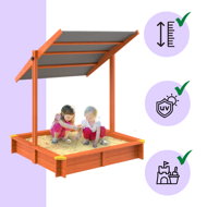 Pieskovisko so strieškou Sami, smrekové drevo, 120x120x120cm