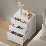 Nočný stolík RAMONA, 58x35x45cm, matná biela/béžová