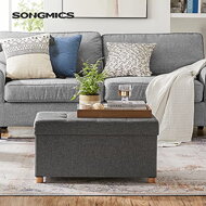 Taburet s úložným priestorom na nožičkách OTO, 76x38x40cm, antracitová