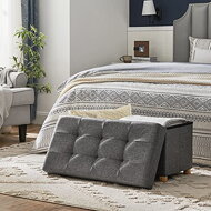 Taburet s úložným priestorom na nožičkách OTO, 76x38x40cm, antracitová