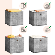 Úložné boxy GARY 6ks,30x30x30cm, šedá 