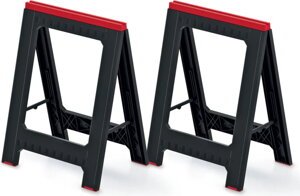 Podstavec, stavebná koza TITAN, sada 2 ks,  58x5x79cm, čierna/červená