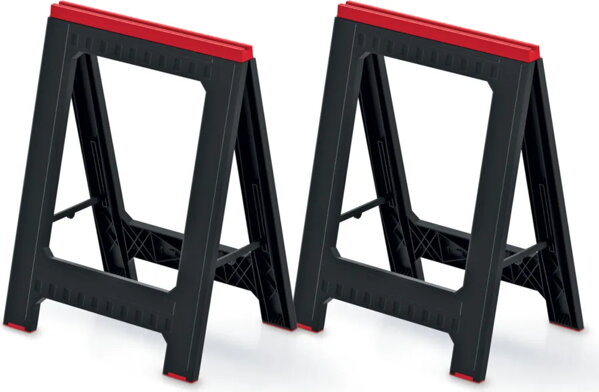 Podstavec, stavebná koza TITAN, sada 2 ks,  58x5x79cm, čierna/červená